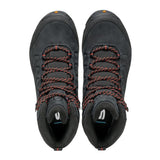 Top view of women's Scarpa Moraine Gore-Tex winter hiking boots in Anthracite/Coral colour