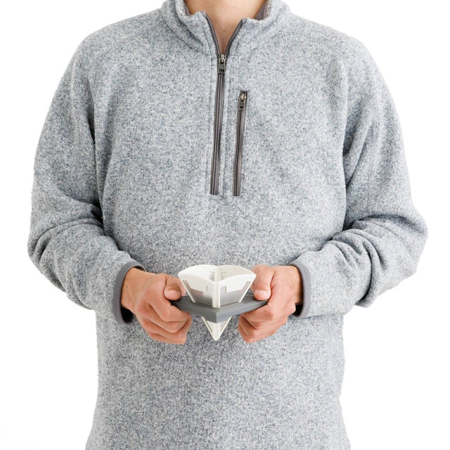 sea to summit collapsible pour over in model's hands
