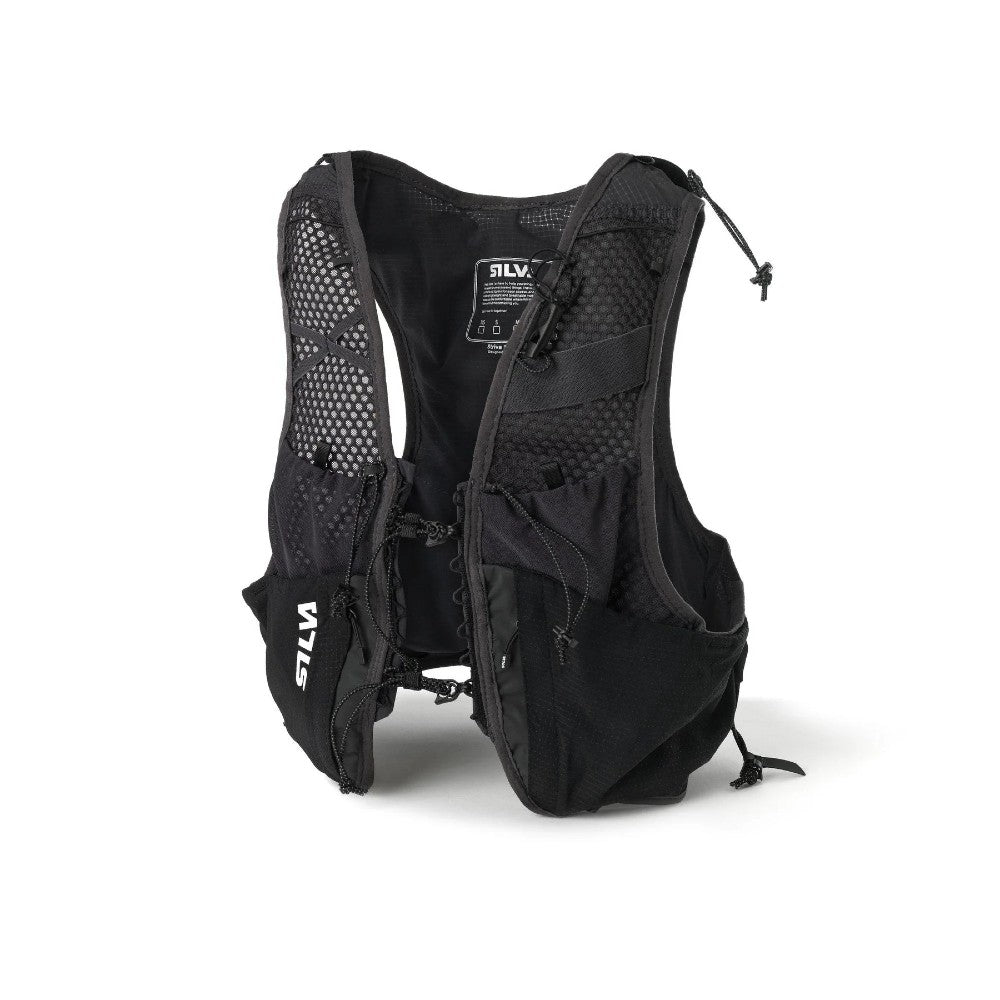 Front view of black Silva Strive 10 running vest