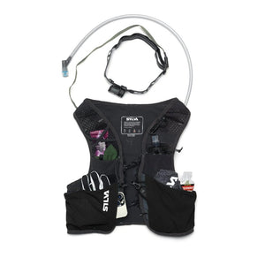 Front packed view of black Silva Strive 5 running vest