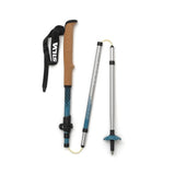 Collapsed view of blue/silver Silva trekking pole