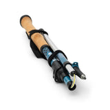 Folded and secured view of blue/silver Silva trekking poles
