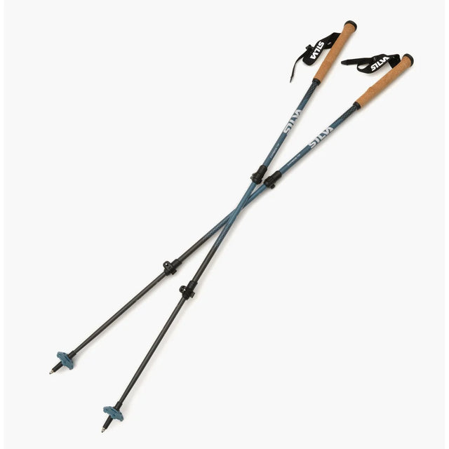 Pair of blue/black carbon Silva trekking poles