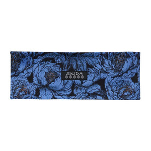 Skida alpine headband with blue flowery 'sapphire' pattern