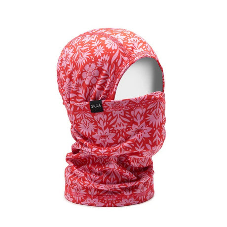 Skida balaclava with white/red 'linnea' pattern