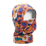 Skida balaclava with orange/red/blue floral 'meribel' pattern
