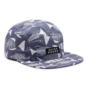 Skida brim hat in 'fishy fish' pattern