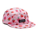 Skida brim hat in strawberries pattern