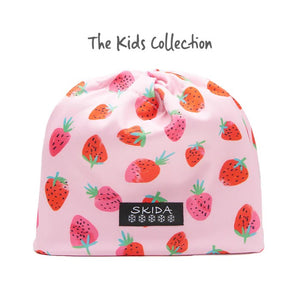 Kids' Skida Alpine hat in strawberries pattern