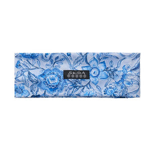 skida running/nordic headband with blue flowery 'amrita' print