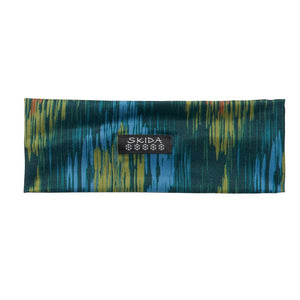 skida running/nordic headband with green/blue 'gallatin' print