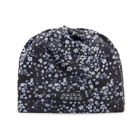 Black/white floral print skida running hat