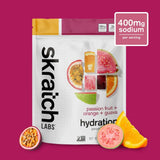 Front of skratch labs hydration sport drink mix 440g bag, mixed fruit flavour