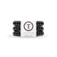 3-pack view of Teleties hair ties in jet black colour