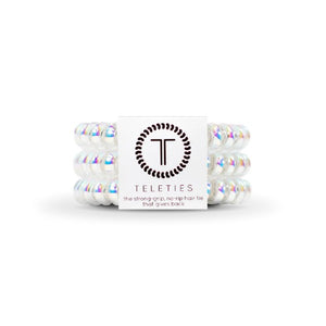 3-pack view of Teleties hair ties in 'peppermint' colour