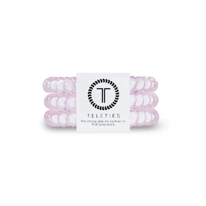 3-pack of Teleties hair ties in rose water pink colour