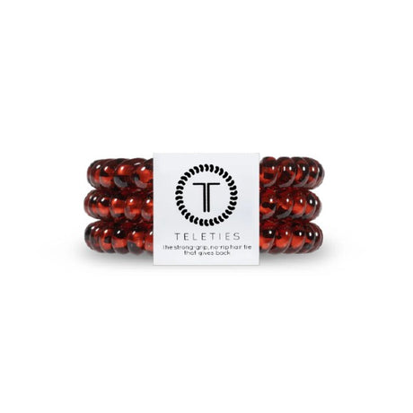3-pack view of Teleties hair ties in tortoise colour