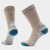 Pair of women's beige/blue Smartwool Hike Full Cushion crew socks