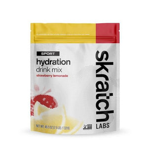 Resealable bag of strawberry lemonade skratch labs hydration sport drink mix