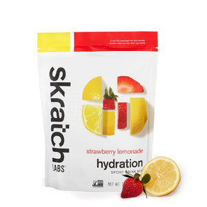 Resealable bag of strawberry lemonade skratch labs hydration sport drink mix