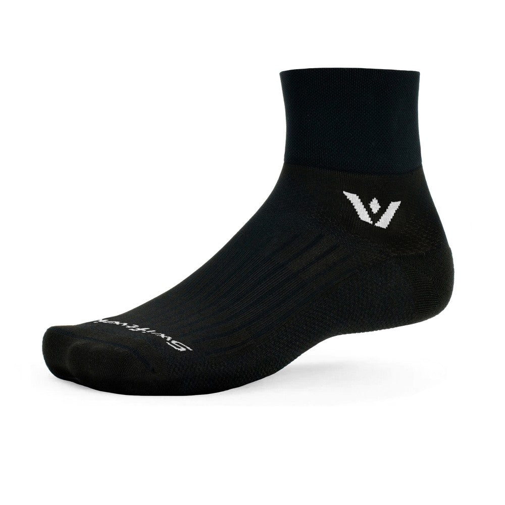 Black Swiftwick Aspire Quarter crew sock