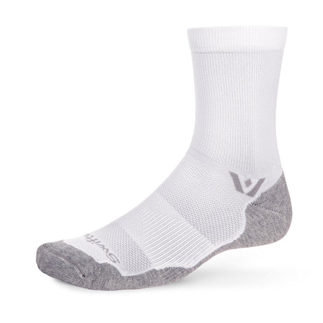 White Swiftwick Maxus Mid-crew sock