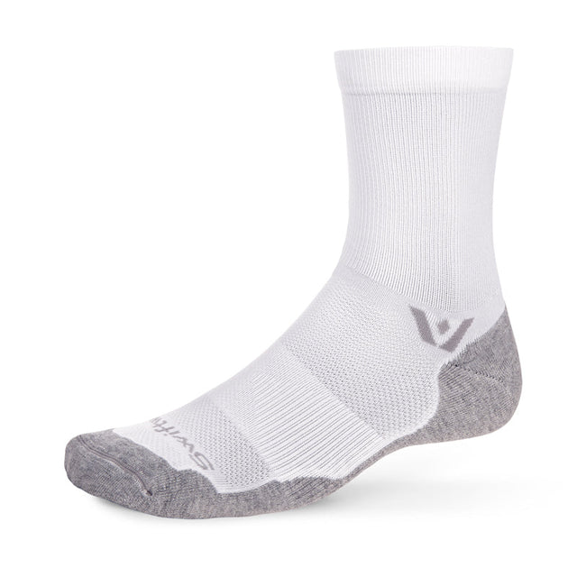 White Swiftwick Maxus Mid-crew sock