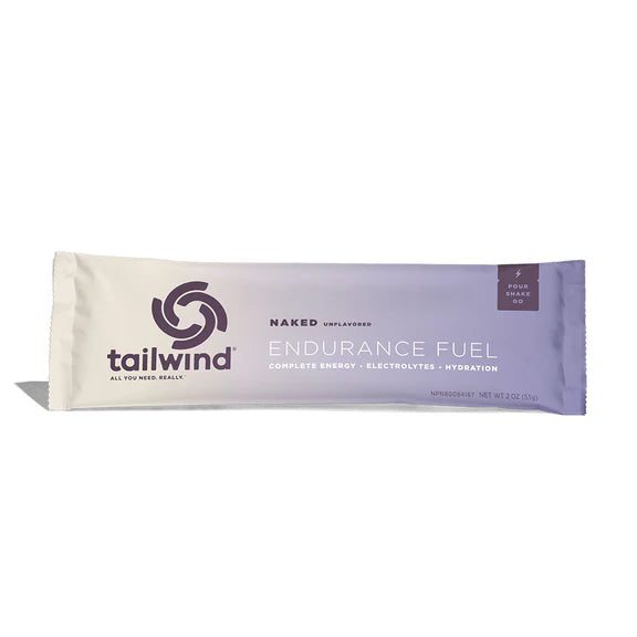 Single serving sachet of unflavoured tailwind endurance fuel