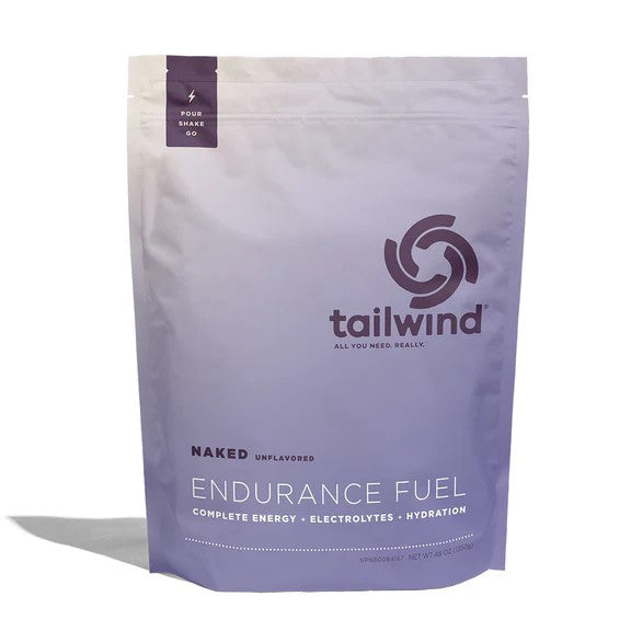 Resealable bag of unflavoured tailwind endurance fuel electrolyte drink mix