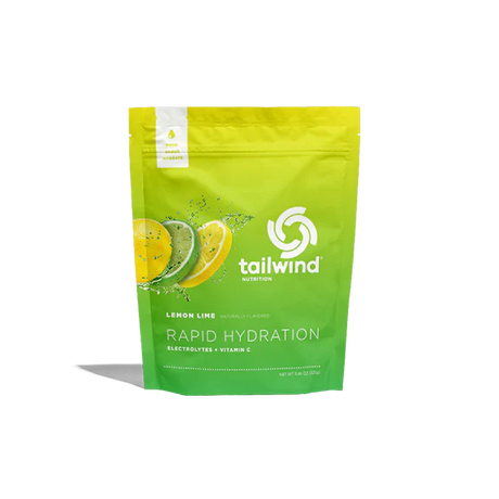 Resealable bag of lemon lime tailwind rapid hydration electrolyte drink mix