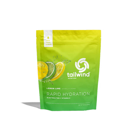 Resealable bag of lemon lime tailwind rapid hydration electrolyte drink mix