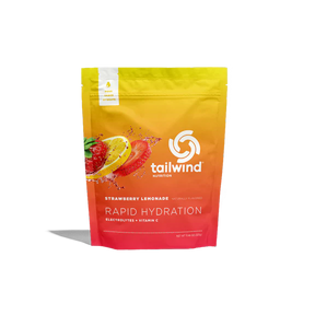 Resealable bag of strawberry lemonade tailwind rapid hydration electrolyte drink mix