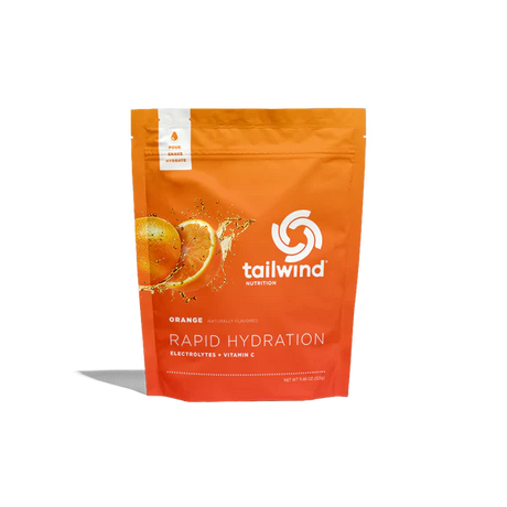 Resealable bag of orange tailwind rapid hydration electrolyte drink mix