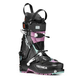 Front angled view of women's black/purple Tecnica Zero G Peak W backcountry ski boot