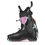Inner side view of women's black/purple Tecnica Zero G Peak W backcountry ski boot