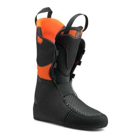 Black/orange liner of a Tecnica Zero G Tour Pro backcountry ski boot