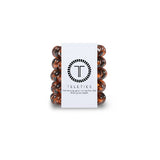 5-pack view of Teleties tiny  hair ties in tortoise colour