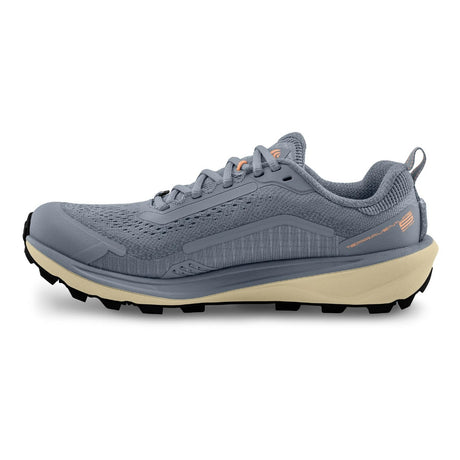 Inner side view of women's grey Topo Athletic Terraventure 5 trail running shoe