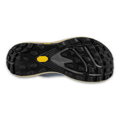 Sole of women's grey Topo Athletic Terraventure 5 trail running shoe