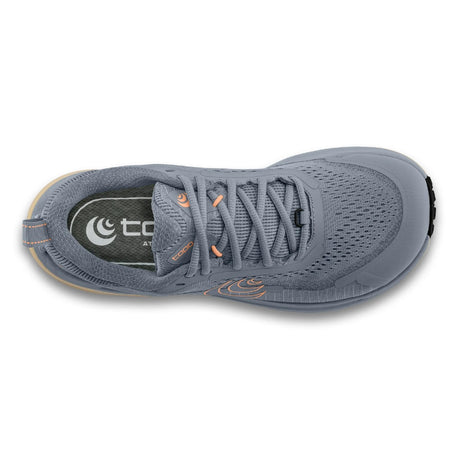 Top view of women's grey Topo Athletic Terraventure 5 trail running shoe
