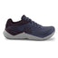 Side view of women's topo athletic ultrafly 5 running shoe in purple/grey colour