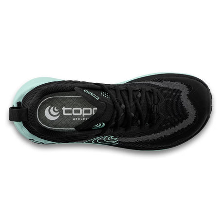 Top view of women's topo athletic Vista running shoe in mint/black colour