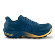 Side view of men's blue/orange Topo Athletic MTN Racer trail running shoe