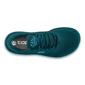 Top view of women's blue topo athletic terraventure 4 running shoe