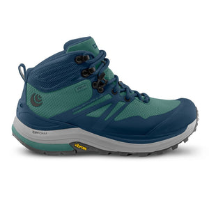 Side view of women's ocean/blue topo athletic trailventure 2 waterproof hiking boot