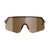 Front view of tripoint 001 treriksroset polarized sunglasses, clear black frame & brown lens