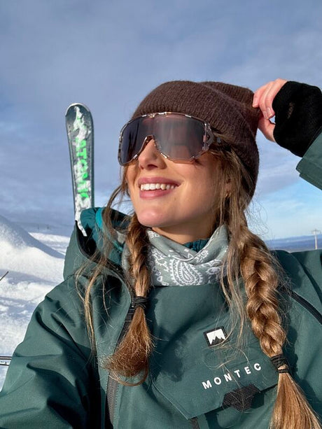 Skiier wearing tripoint 003 Reschen sport performance sunglasses