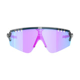 Front view of tripoint 007 Chobe sunglasses, transparent black frame with high contrast violet lens