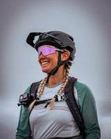 Biker wearing tripoint 007 Chobe sport peformance sunglasses