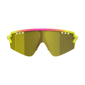 Front view of tripoint 007 Chobe sunglasses, multi colour frame/yellow lens